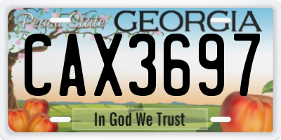 GA license plate CAX3697