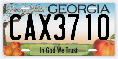 GA license plate CAX3710