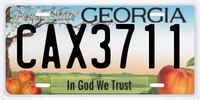 GA license plate CAX3711