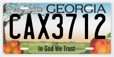 GA license plate CAX3712