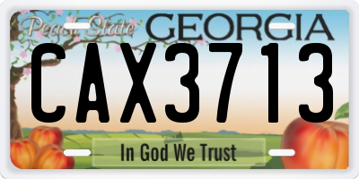 GA license plate CAX3713