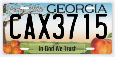 GA license plate CAX3715