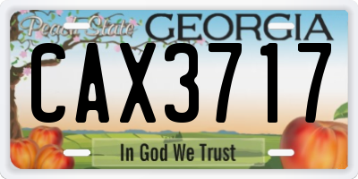 GA license plate CAX3717