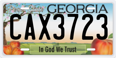 GA license plate CAX3723