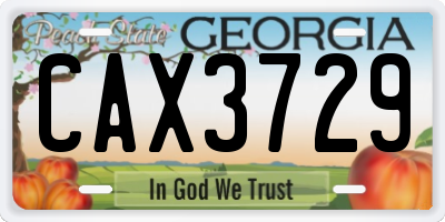 GA license plate CAX3729