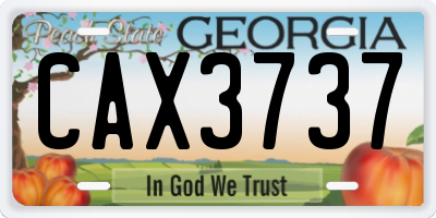 GA license plate CAX3737