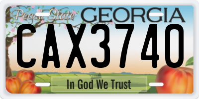 GA license plate CAX3740