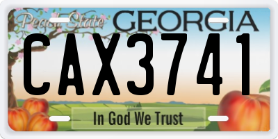 GA license plate CAX3741