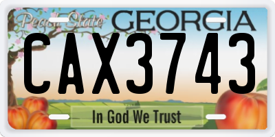 GA license plate CAX3743