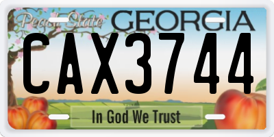 GA license plate CAX3744