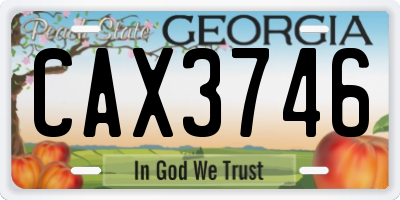 GA license plate CAX3746