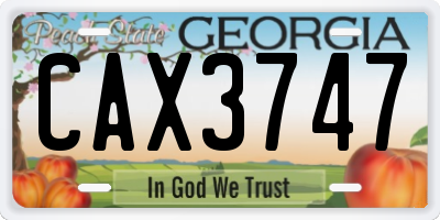 GA license plate CAX3747