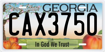 GA license plate CAX3750