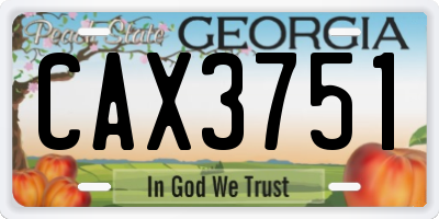 GA license plate CAX3751