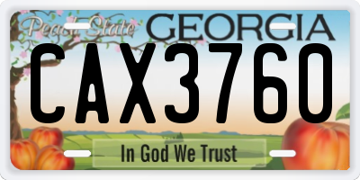 GA license plate CAX3760