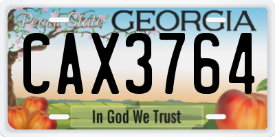 GA license plate CAX3764