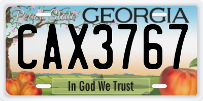 GA license plate CAX3767