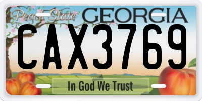 GA license plate CAX3769