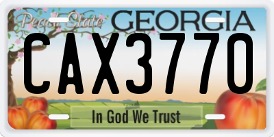 GA license plate CAX3770