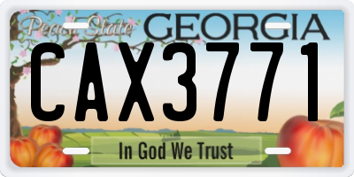 GA license plate CAX3771