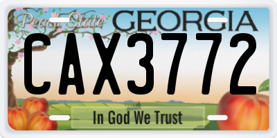 GA license plate CAX3772