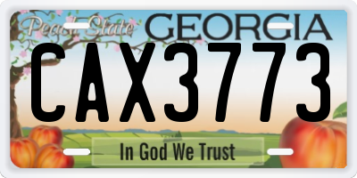 GA license plate CAX3773