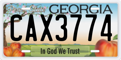 GA license plate CAX3774