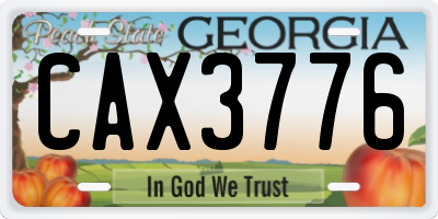 GA license plate CAX3776