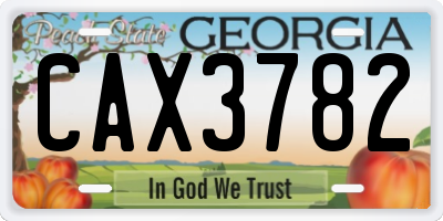 GA license plate CAX3782