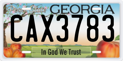 GA license plate CAX3783