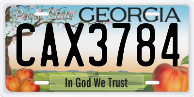 GA license plate CAX3784