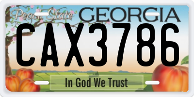 GA license plate CAX3786