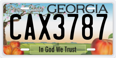 GA license plate CAX3787