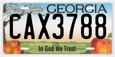 GA license plate CAX3788