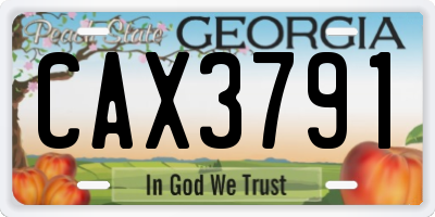 GA license plate CAX3791