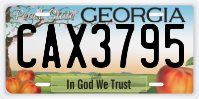 GA license plate CAX3795