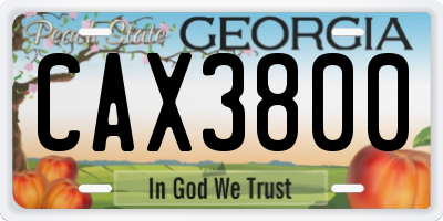 GA license plate CAX3800