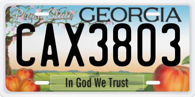 GA license plate CAX3803