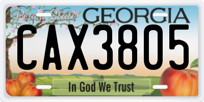 GA license plate CAX3805