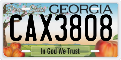 GA license plate CAX3808