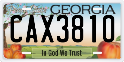 GA license plate CAX3810