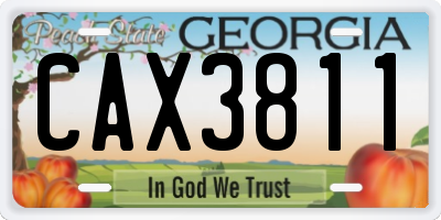 GA license plate CAX3811