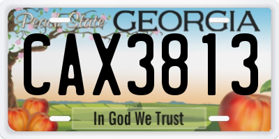 GA license plate CAX3813