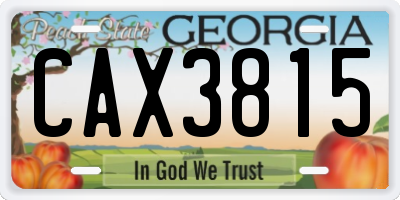 GA license plate CAX3815