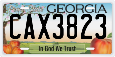 GA license plate CAX3823