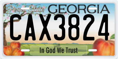 GA license plate CAX3824