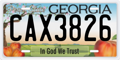 GA license plate CAX3826