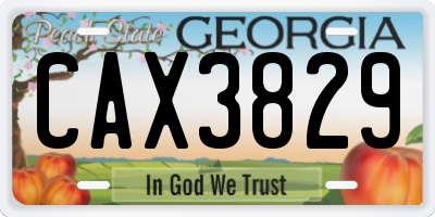 GA license plate CAX3829