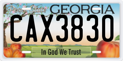 GA license plate CAX3830