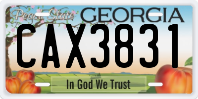 GA license plate CAX3831